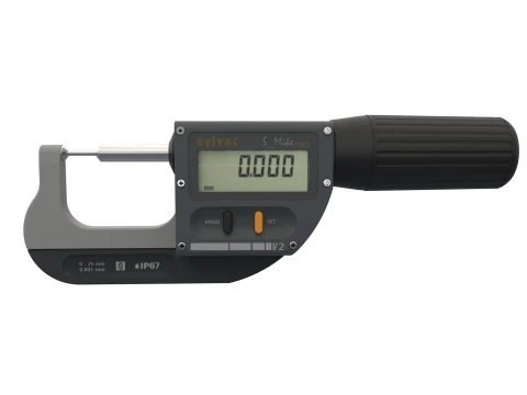 Mikrometr cyfrowy 0- 25/0.001 z końcówkami Ø2mm